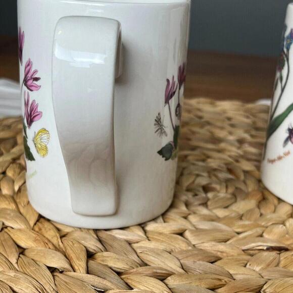 Vintage Portmeirion Botanic Garden Cyclamen Repandum Coffee Cup Purple Flowers - Picture 9 of 10